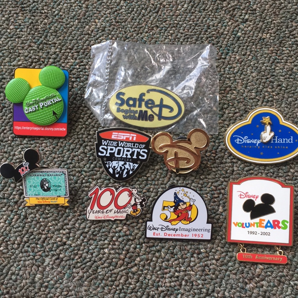 Set of Nine (9) Disney Cast Member Pins